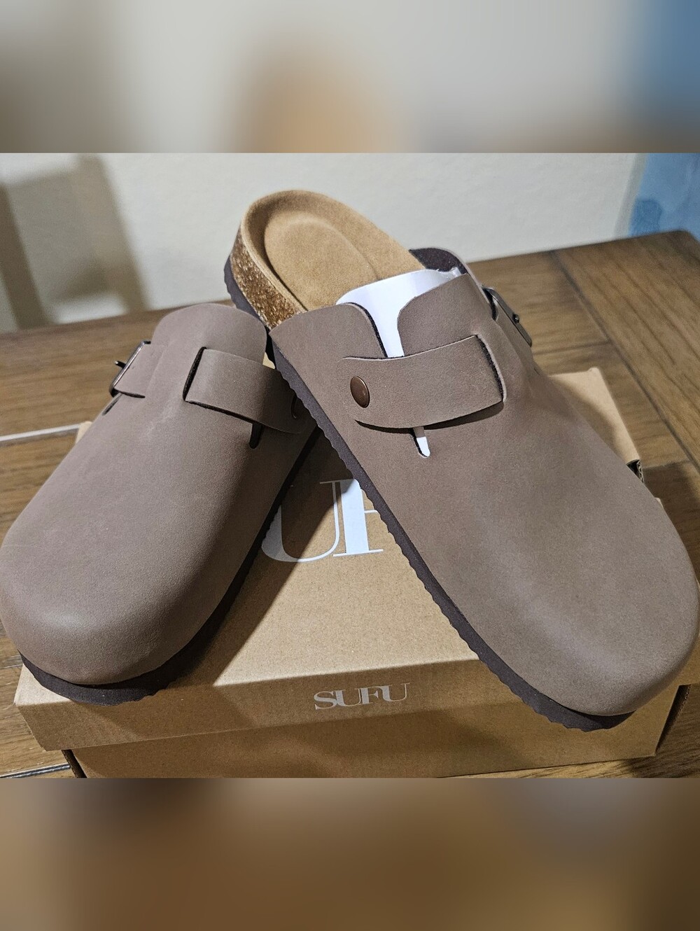 Brown Nubuck Leather Clogs Mules Size 8 New